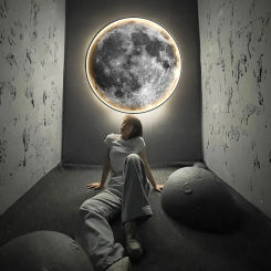 Moon Wall Lamp LED Night Light Background Wall Lights Bedroom Decoration Indoor Home Decor For Bedside Lamp Kids Gift Moon Light