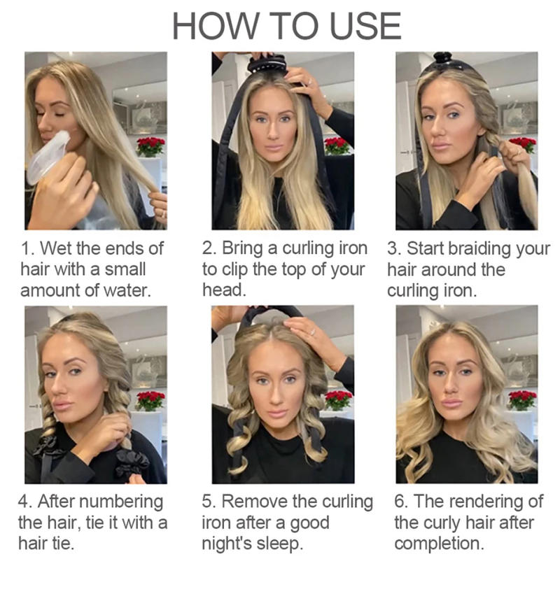 Description Picture 5 of itemHeatless Curl Silk Curling Ribbon Headband Sleep No Heat Satin Lazy Wave Formers Soft Roller Make Curly Woman Hair Styling Tools