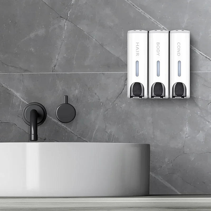 Description Picture 4 of itemBathroom Automatic soap dispenser Trio Wall Mounted Shampoo and Conditioner Dispenser, Conditioner Body Wash Dispenser Set