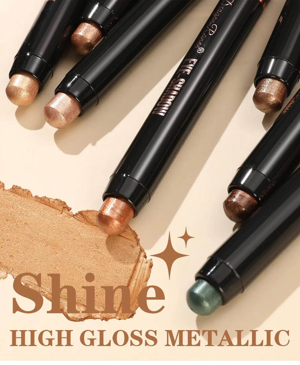 Description Picture 4 of item12Color Metallic Pearlescent Eyeshadow Pencil Waterproof Lasting Double Head Glitter Golden Eye Shadow Pen Eyeliner Stick Makeup