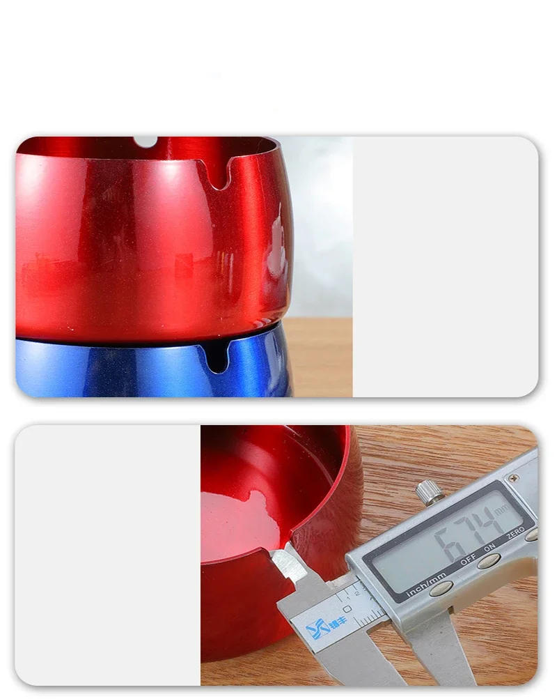 Description Picture 4 of itemStainless Steel Cigarette Ashtray, Circular, Anti Drop, Home, Bedroom, Office, Desktop, Windproof