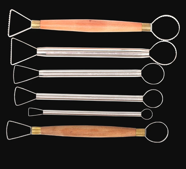 Description Picture 2 of itemStainless Steel Clay Sculpture Scraper Ceramic Finishing Blank Tool DIY Pottery Handicrafts Fine Carving Oil Clay Model Scraper