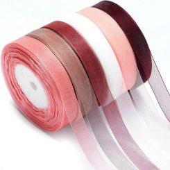 10 Yards/lot Sheer Chiffon Ribbon Organza Satin Ribbons for Gift Wrapping Decoration Wedding Bouquets Party Wreath Lace Fabric