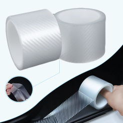 Transparent Carbon Fiber Film Car Threshold Bumper Guards Trunk Portector Film Anti-Collision Strip Anti Scratch Car Stickers
