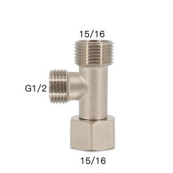 7/8 3/8 9/16 Brass T Adapter Shower Head Adaptor 3 Way Tee Connector Valve Toilet Handheld Bidet Sprayer Faucet Diverter Valve