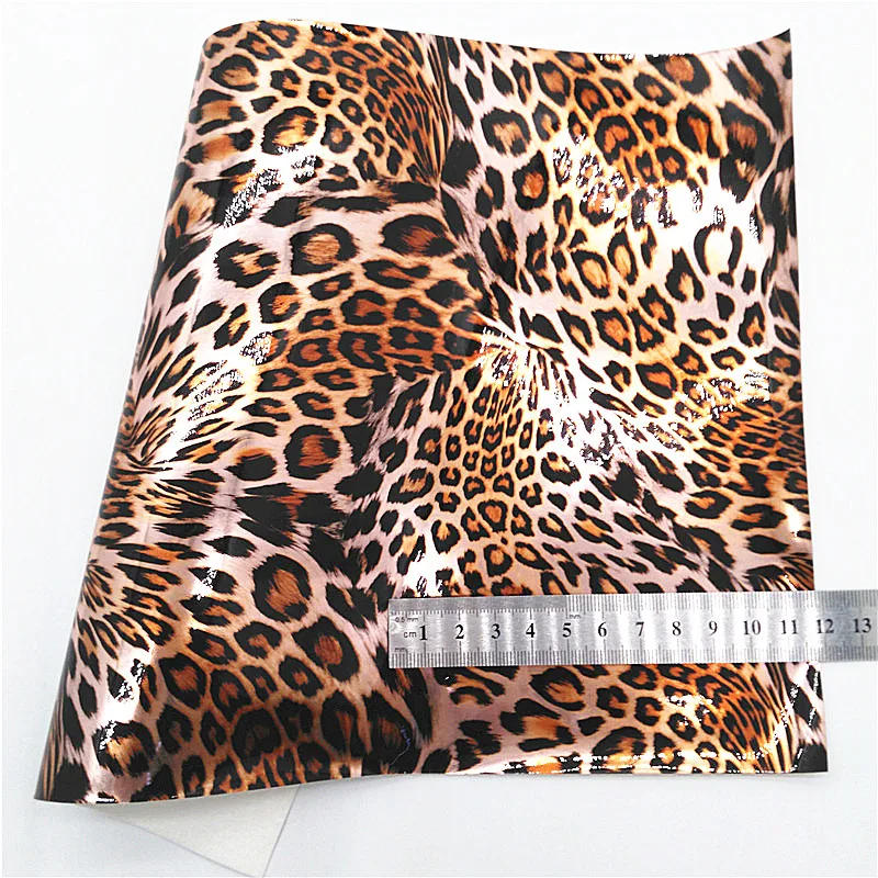 Description Picture 4 of itemRose Gold Chunky Glitter Leather Leopard Printed Synthetic Leather Crocodile Snake Vinyl Leather Sheets For Bow DIY 21x29CM Q889