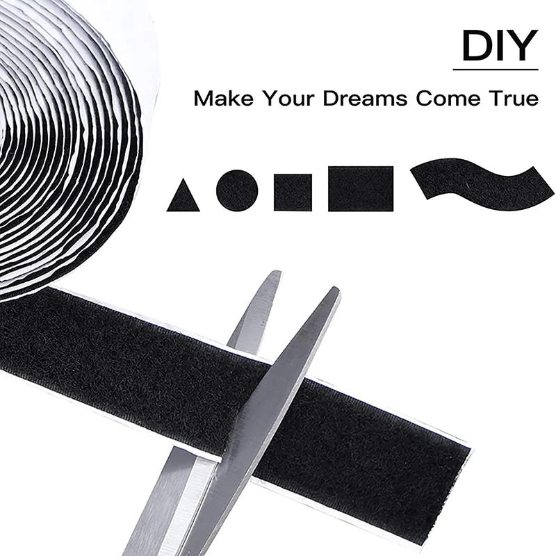 Description Picture 3 of item1M Magic Tape Hook and Loop Strong Self Adhesive Fastener Black White Hook Loop Tape Sticky Back Strip for Sewing Home Mounting