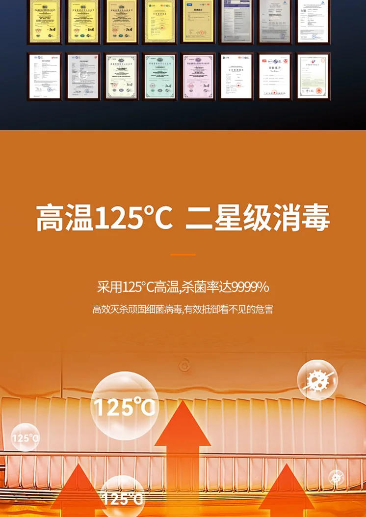 Description Picture 4 of itemHigh Temperature Disinfection Cabinet Commercial Hot Air Circulation Vertical Double Door Stainless Steel Sterilized Cupboard