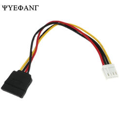 4Pin FDD Floppy Female to 15Pin SATA Female Adapter Converter Power Leads Cable Cord 18AWG Wire for ITX PC