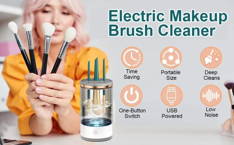 Description Picture 2 of itemElectric Makeup Brush Cleaner Rechargeable Makeup Brushes Cleaning Tool Automatic Makeup Brush Cleaning Stand Device