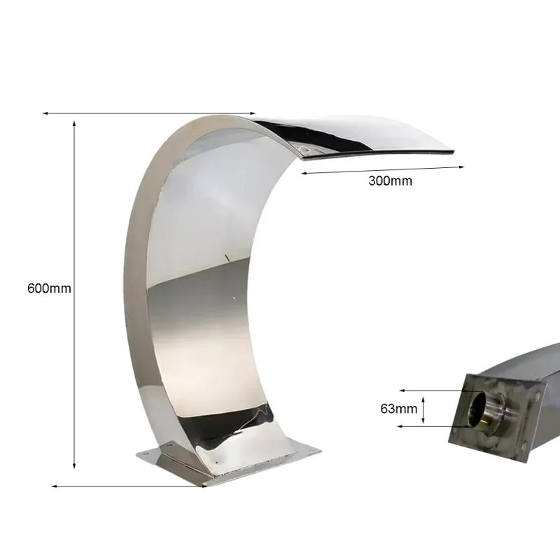 Description Picture 5 of item60x30cm Garden Pool Waterfall Stainless Steel Pool Water Fountain Pond Swimming Feature Decorative Hardware Faucet