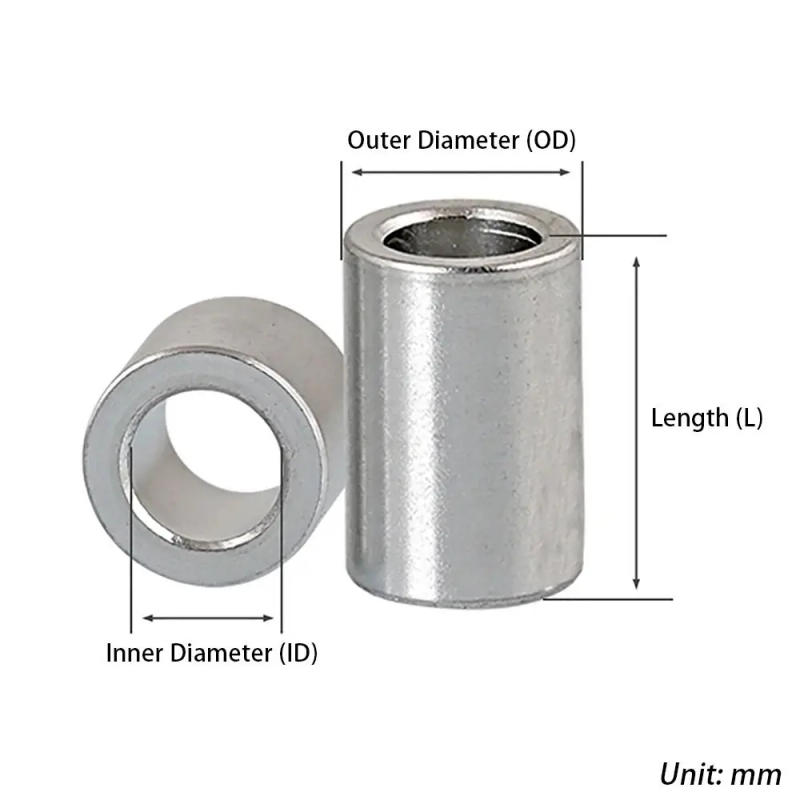 Description Picture 2 of item20Pcs/Pack Non-threaded Bushing Gasket Round Flat Aluminum Alloy Washer CNC Sleeve M3 M4 M5 For RC Model Part Stand-off Spacer