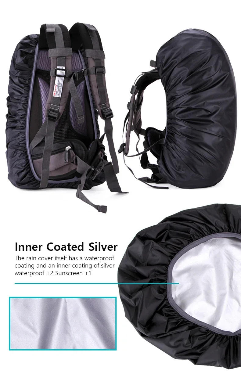 Description Picture 6 of itemBackpack Rain Cover 20-70L Outdoor Camping Hiking Mountaineering Dust Backpack Bag Waterproof Rain Cap Cover