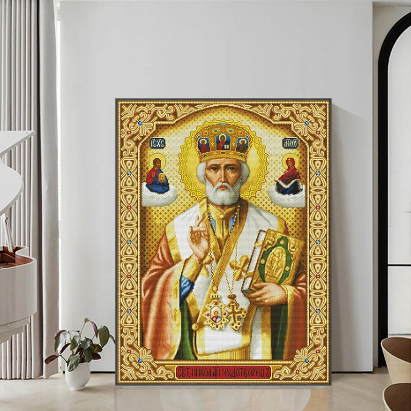 Description Picture 4 of itemJoy Sunday The Pope Patterns Counted Cross Stitch DIY 14CT and11CT For Embroidery Home Decor Needlework Cross-stitching kits