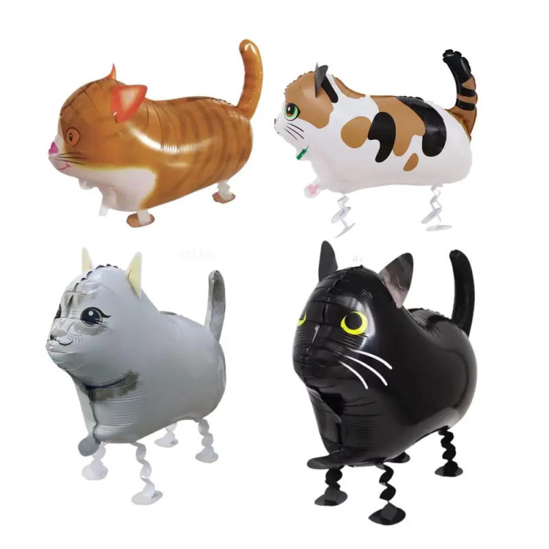 Description Picture 2 of item4Pcs Walking Animal Cat Aluminum Foil Balloon Cat Balloons For Cat Theme Party Baby Shower Wedding Birthday Anniversary Supply