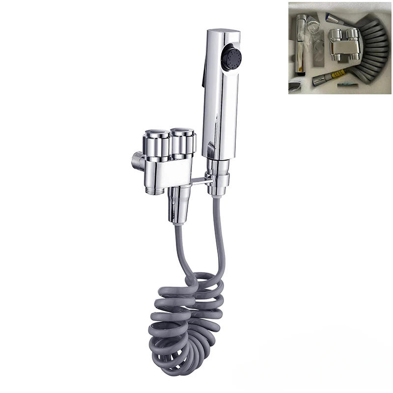 Description Picture 5 of itemWall Mount Two Out Water G1/2 Angle Valve Bathroom Shower Bidet Sprayer Set Hygienic Cleaning Sprayer for Toilet Accessories