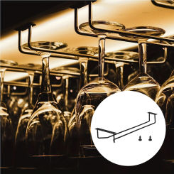 Under Cabinet Wine Glass Holder Drurable Iron Wine Glass Display Cup Rack Stemware Shelf for Household Bars Cabinet Party