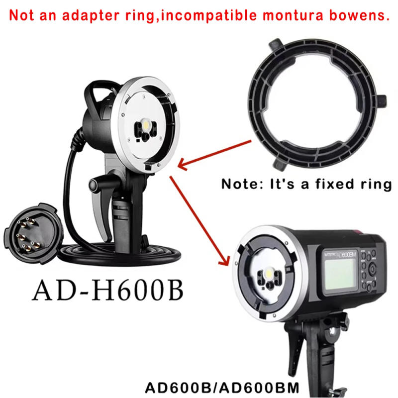Description Picture 2 of itemGodox AD-CS Fixed Ring for Bowens Mount Adapter For Godox AD600B/AD600BM Flash For Godox AD-H600B/AD-H1200B Flash Extension Head