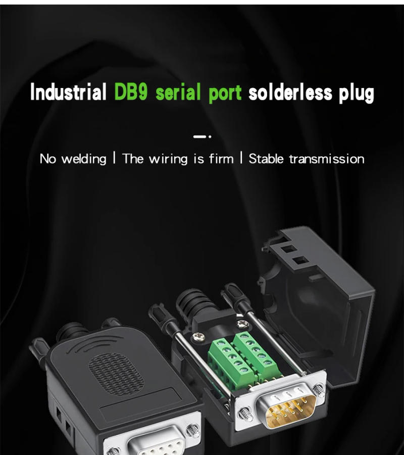 Description Picture 3 of itemDB9 RS232 Connector D-SUB 9 Pin Male Female Plug RS485 Breakout Terminals 21-24 AWG Wire Solderless Connectors
