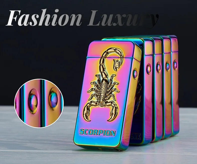 Description Picture 5 of item2023 New Dragon And Tiger Embossed Cross Arc USB Rechargeable Lighter Outdoor Windproof Portable Cigarette Accessorie Men's Gift