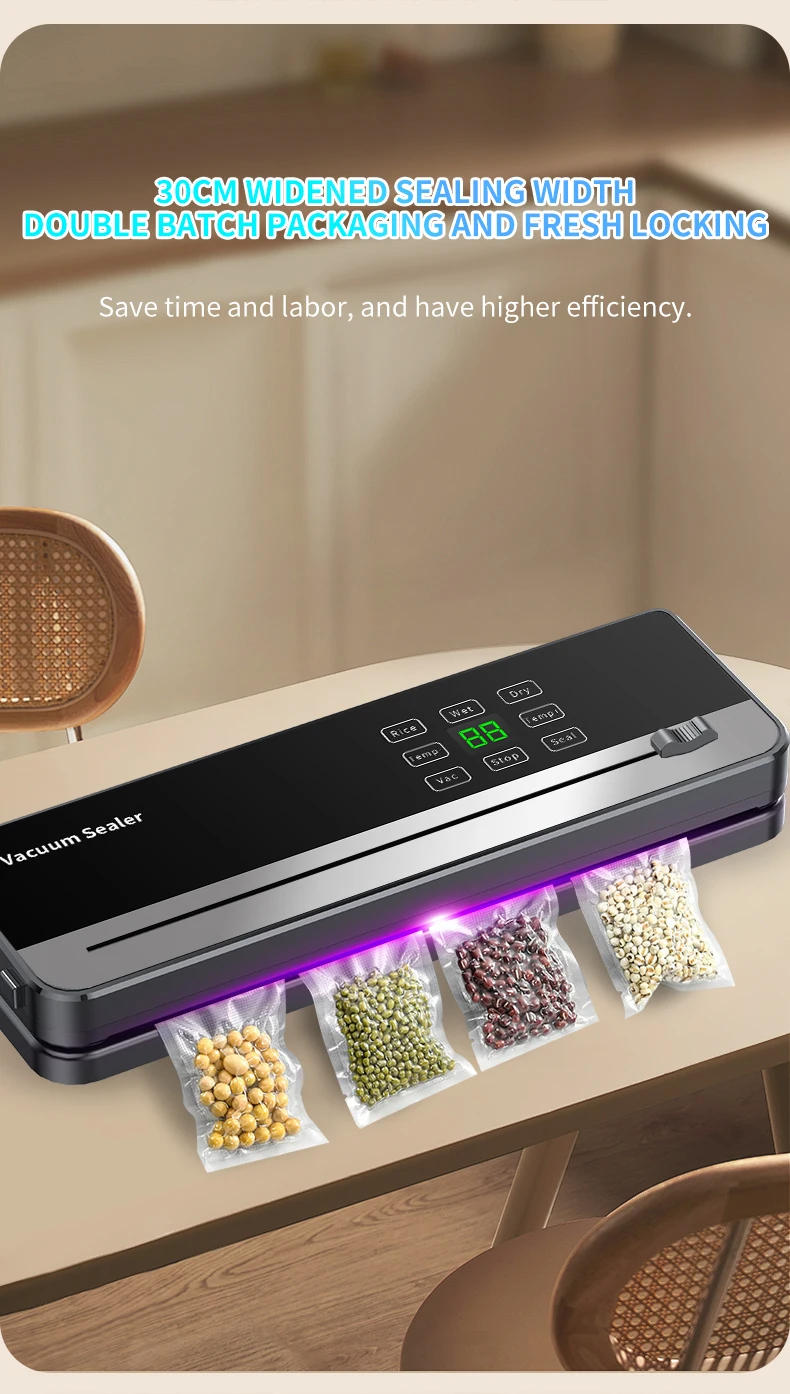 Description Picture 4 of itemSZUK Electric Food Vacuum Sealer Dry Wet Food Packaging Seal Built in Cutter Kitchen Food Storage Seal Vacuum Packaging machine