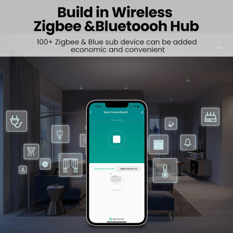 Description Picture 3 of itemTuya Wifi ZigBee 4.0 Smart Central Control Scene Switch Wireless ZigBee Bluetooth Hub work with Alexa Google Home Yandex Alice