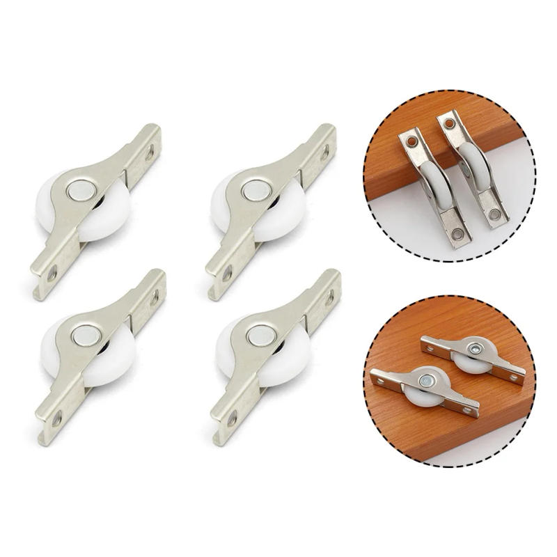 Description Picture 2 of item4pcs  Cabinet Door Pulleys Wardrobe Door Roller Nylon Sliding Door Wheel Window Pulley Furniture Door Roller Hardware