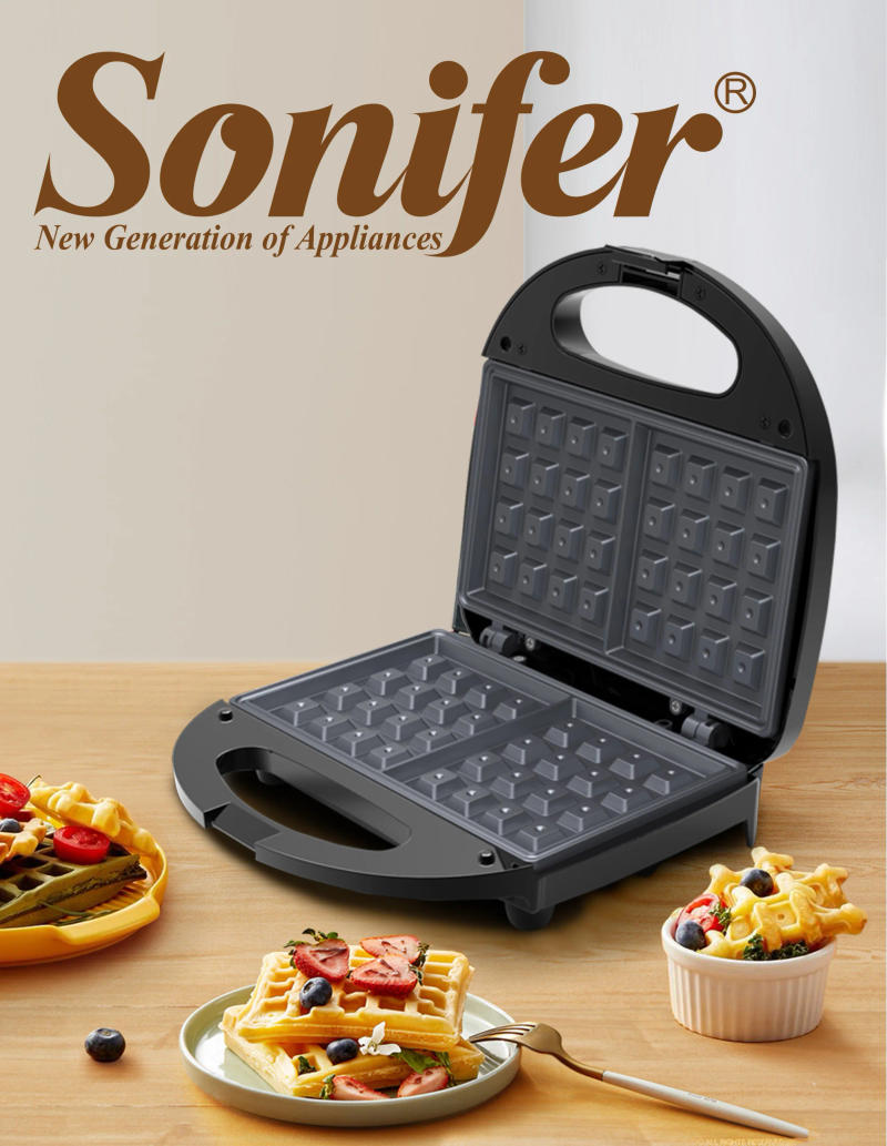 Description Picture 2 of itemElectric Waffle Maker 750W Cooking Kitchen Appliances Breakfast Waffles Machine Non-stick Iron Pan Sonifer