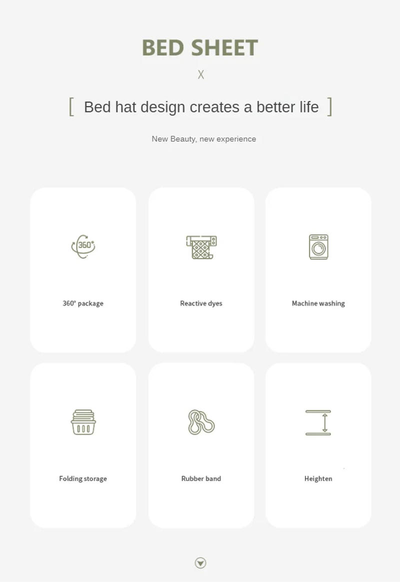 Description Picture 3 of itemHigh Quality Fitted Sheet Single Double King Queen Size Mattress Cover With Elastic Band Bed Sheet 90/120/150/180 Fit Sheet