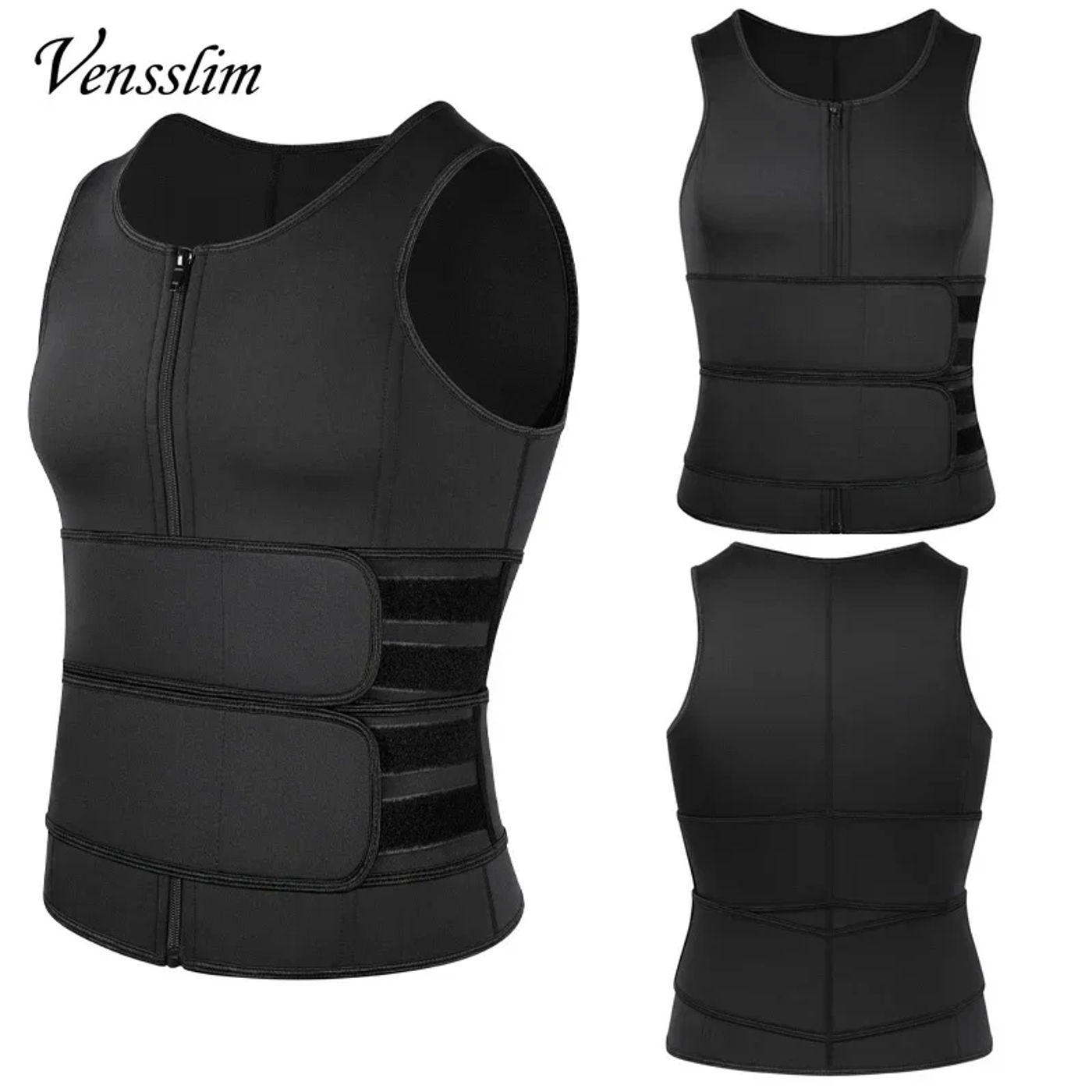 Description Picture 6 of itemVensslim Men Body Shaper Waist Trainer Vest Slimming Shirt Sauna Sweat Compression Undershirt Shapewear Fat Burner Workout Tops