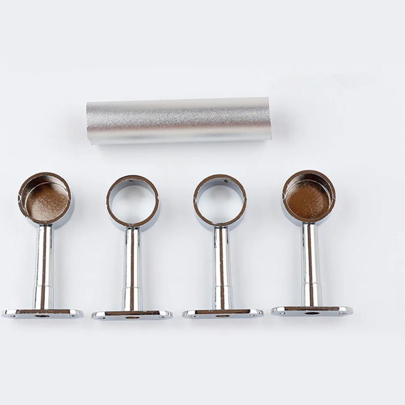 Description Picture 2 of item1/3pcs Basics Curtain Rod Ceiling-Mount Bracket Round Chrome Centre Support Bracket For Wardrobe Rail Rod Socket Holder 25mm