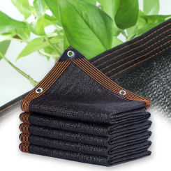 Black Sunshade Net Shade Cloth Sunblock Mesh Cover Sun Net Pergola Plants Gardens Patio Canopy with Thickened Edge