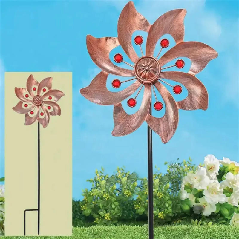 Description Picture 6 of itemGarden Stake Metal Wind Spinners Rotating Creative Gardening Plug Durable Wind Rotator Lawn
