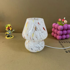 Mushroom Usb Light Striped Bedroom Decoration Glass Desk Lamp Decoration for Home Lamps for Room Led Lights Table Night Bedside
