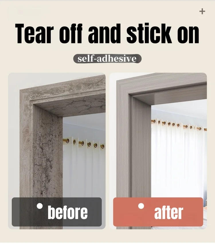 Description Picture 5 of itemSelf-adhesive Wood Grain Door Frame Decorative Stickers Line Skirting Border Waistline Home Decoration Wall Stickers Renovation