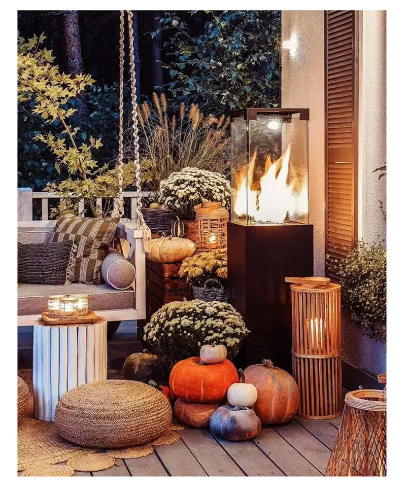 Description Picture 6 of itemModern Glass Heaters  Garden Supplie Outdoor Heating Stoves  Luxury Commercial Indoor Dining Room Real Fire Fireplace h