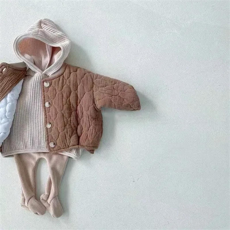 Description Picture 5 of item2025 Winter New Infant Long Sleeve Thick Warm Coat Newborn Baby Comfortable Cotton Padded Jacket Fashion Kids Boy Girl Clothes