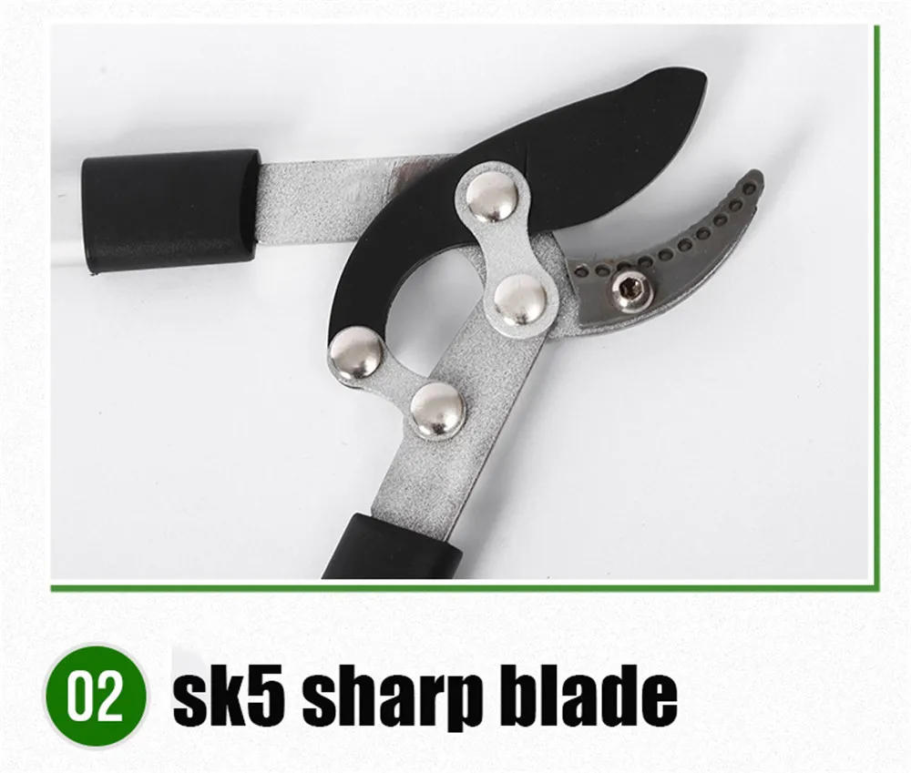 Description Picture 4 of itemStretchable SK5 Steel Long Pruner Garden Branch Scissors Garden Tool Professional Hand Tools Gardening Fruit Tree Pruning Shears