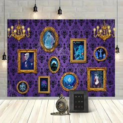 Halloween Haunted House & Gothic Spider Web Party Background Decor, Polyester Photography Backdrop for Themed Events