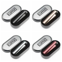 New Clipper Spades A Metal Fireless Butane Gas Jet Torch Lighter Portable Grinding Wheel Flint Inflatable Lighter With Gift Box