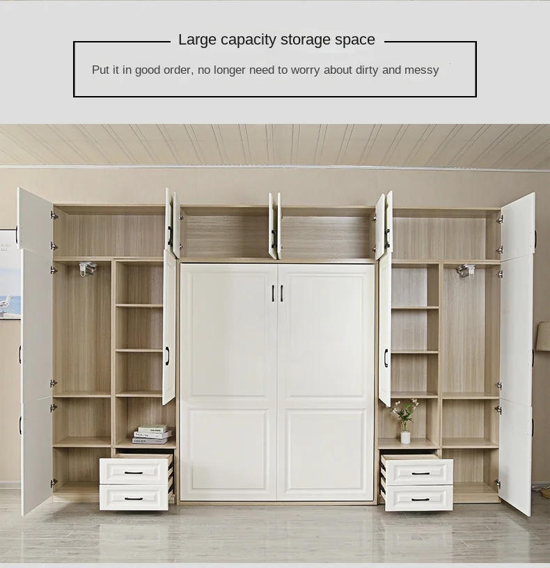 Description Picture 6 of itemInvisible Multifunctional Wardrobe Integrated Folding Bed, Combination Study Room Bedroom Hidden Wall Cabinet Bed  Bedroom Set