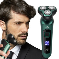 4 in 1 Electric Shavers for Men Waterproof Electric Beard Trimmer Wet&Dry USB Rechargeable Rotary Shaving Machine w/LED Display