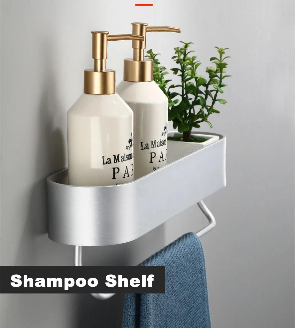 Description Picture 4 of itemBlack Bathroom Storage Rack Kitchen Storage Rack with Towel Strips Cosmetics Wall Cabinet Bathroom Accessories