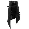 Punk Pleated Skirt Open Front Men's Gothic Leather Belt Medieval Roman Warrior Kilt Metal  Stylish Clothing