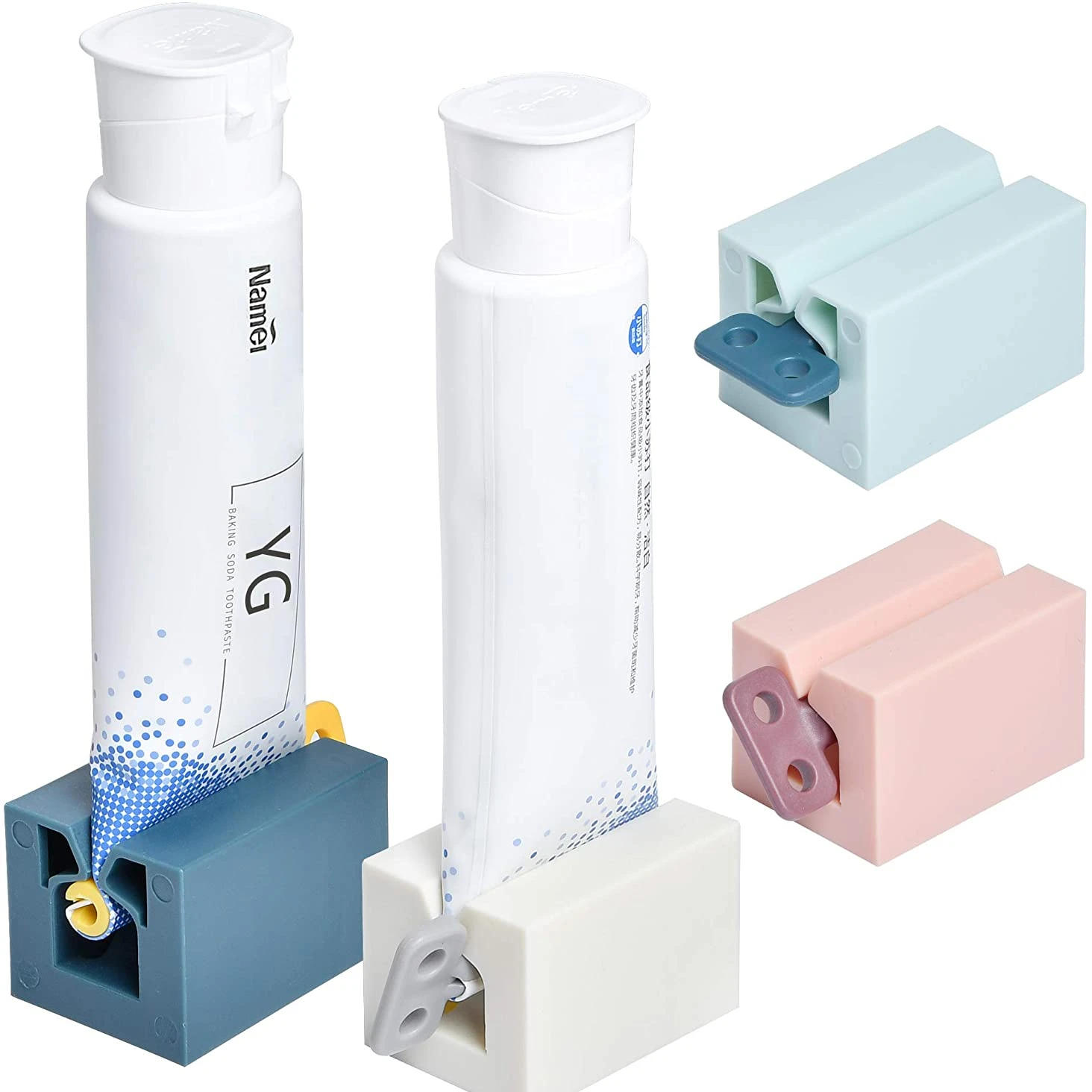 Description Picture 3 of item3Pcs Toothpaste Squeezer Rolling Tube, Toothpaste Seat Holder, Rotate Toothpaste Dispenser for Bathroom,  bathroom accessories