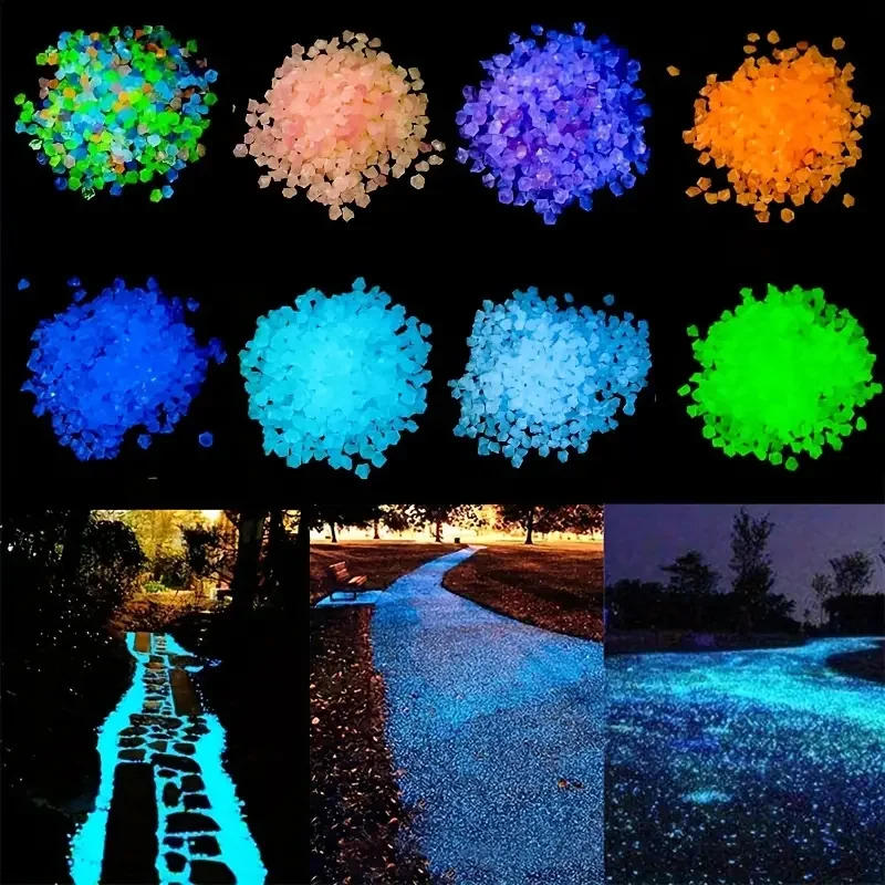 Description Picture 6 of item2000pcs Luminous Sand Glow in Dark Pebbles Stone Home Garden Outdoor Path Lawn Decoration Fish Tank Aquarium Decor 3-5mm