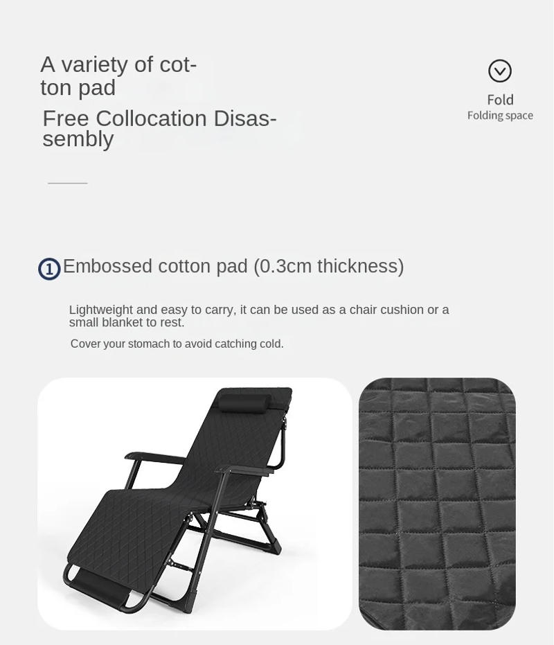 Description Picture 6 of itemX&D Lunch And Nap Dual Use Reclining Folding Lounge Chair Backrest Leisure Outdoor Fold Chair Portable Beach Chair Marching Beds