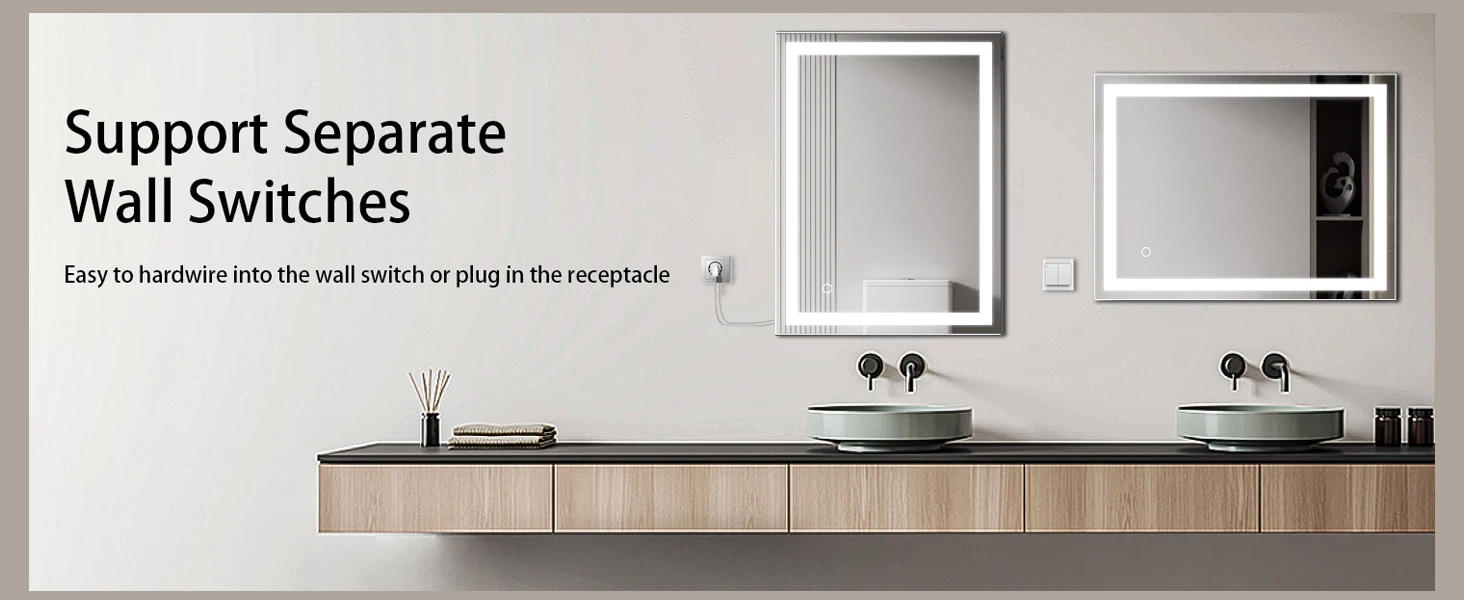 Description Picture 2 of itemLED Bathroom Mirror with Lights 24" X 32", Bathroom Vanity Mirrors Wall Mounted, 3 Color Modes Dimmable Smart Touch Front Lights