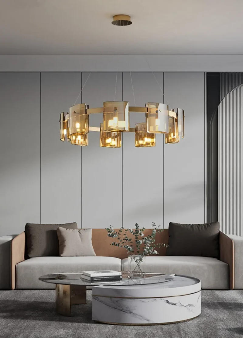 Description Picture 5 of itemLuxury Modern LED Ceiling Chandelier Home Decor Lustre Glass Pendant Light Living Room Dining Room Lighting Fixtures
