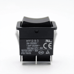 Rocker Switch, HY12-9-3 6Pins Industrial Electric Rocker Switch 125V/250V Pushbutton HOT
